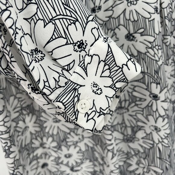 Banana Republic Womens Floral Print Long Sleeve Blouse S Small - Picture 7 of 7